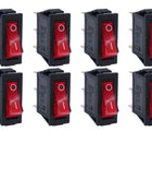 8 Pieces AC 250V/15A, 125V/20A LED Illuminated On/Off SPST 3 Pin 2 Position Mini Boat Rocker Toggle Switch Snap-in for DIY Home