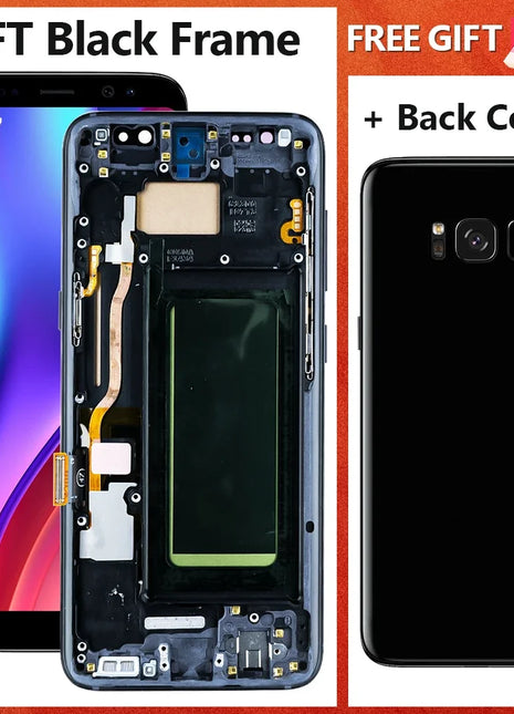Nuovo S8 LCD di Ricambio Per Samsung Galaxy S8 G950 G950F Display LCD Touch Screen Digitizer Assembly Con Telaio