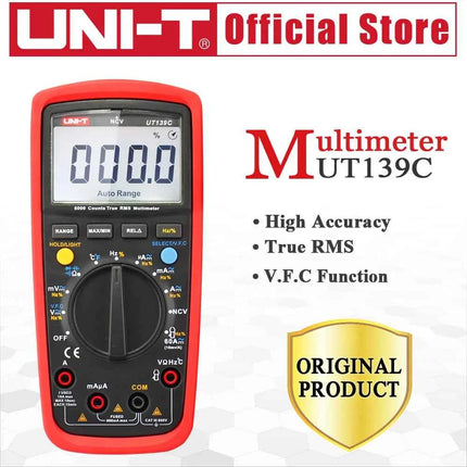 UNI-T UT139C UNIT Digital Multimeter Auto Range True RMS Meter Capacitor Tester Handheld 6000 Count Voltmeter Temperature