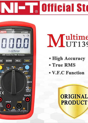 UNI-T UT139C UNIT Digital Multimeter Auto Range True RMS Meter Capacitor Tester Handheld 6000 Count Voltmeter Temperature