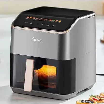 Friggitrice ad Aria Midea Grande Capacità - Finestra Visiva, Senza Girare, Forno Integrato