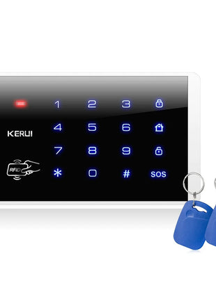 KERUI Nuovo sistema di allarme pannello touch screen da 7 pollici con sensori 4G + WiFi Fai da te i tuoi kit di allarme domestico Protezione di sicurezza FSK/ASK G70