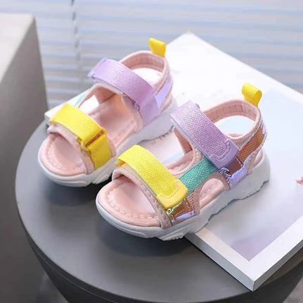 Sandali morbidi e comodi per bambini con suole antiscivolo sandali colorati per bambini per neonate (2-6 anni)