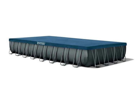 INTEX 26374 9,75 * 4,88 * 1,32 m Piscina rettangolare in acciaio con cornice divertente per la famiglia e accessori inclusi per l'aspirazione della famiglia