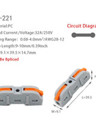 5/10PCS Universal Compact Wire Connector Quick Splitter Electrical Cable Terminal Block For 28-12AWG Small Wiring Connector
