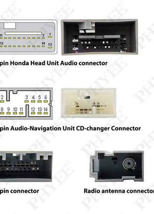 Cablaggio CAN Bus con telaio pannello radio per Honda Civic 9 2012 a 2015, cavo adattatore per multimediale Android 16 pin 9 pollici
