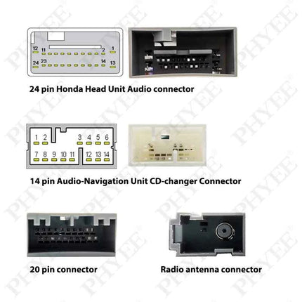 Cablaggio CAN Bus con telaio pannello radio per Honda Civic 9 2012 a 2015, cavo adattatore per multimediale Android 16 pin 9 pollici