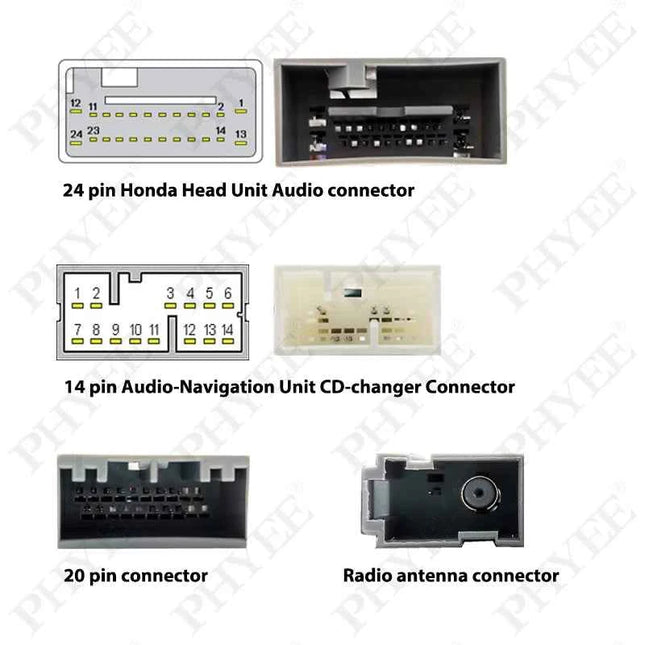 Cablaggio CAN Bus con telaio pannello radio per Honda Civic 9 2012 a 2015, cavo adattatore per multimediale Android 16 pin 9 pollici