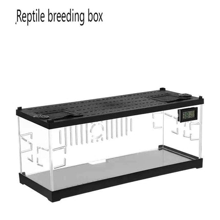Acrylic Reptile Breeding Box with LED Lizards Snakes Winter Incubator with Heating Pads Reptiles Feeding Box Anti-escape Cages