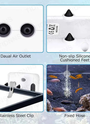 Aquarium Fish Tank Oxygen Pump Charging Dual-Purpose Air Pump Usb Lithium Battery Household Portable Fishing Mute 6000mA Outdoor