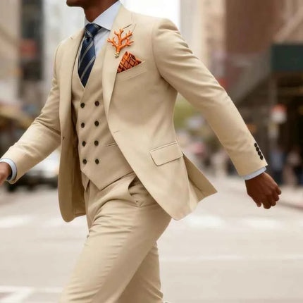 Abito Uomo 3 Pezzi Doppio Petto Slim Fit - Tuxedo Matrimonio e Gala