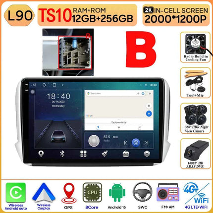 Android 16 GPS Navigation For Peugeot 2008 208 Series 2012 - 2018 Carplay Car Radio Multimedia Player Stereo Video BT 2k Screen