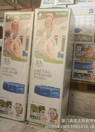 Piscina Rotonda Intex 28200 con Telaio, Piscina per Bambini e Famiglie da Esterno, 305cm x 76cm, Piscina Singola