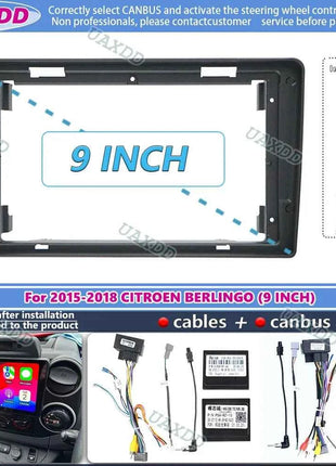 Per il 2015-2018 CITROEN BERLINGO PEUGEOT PARTNER 9 POLLICI Auto stereo radio Android telaio pannello cablaggio adattatore decoder canbus