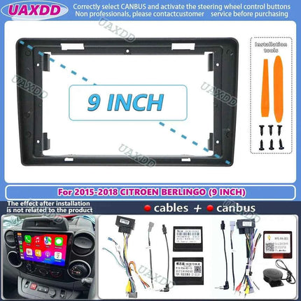 Per il 2015-2018 CITROEN BERLINGO PEUGEOT PARTNER 9 POLLICI Auto stereo radio Android telaio pannello cablaggio adattatore decoder canbus