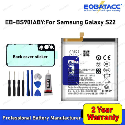 2026 Years New EB-BS901ABY  EB-BS906ABY EB-BS908ABY Battery For samsung Galaxy S22 /S22 plus /S22 Ultra Batteries+Tools