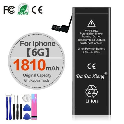 High Capacity Battery For iPhone 4 4S 5 5S 5C SE 2020 6 6S 7 8 SE2 Plus X XR XS 11 Pro Max Mobile Phone Pack New 0 Cycle Seal