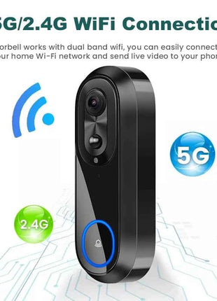 Campanello video WiFi 5G 2.4G Campanello senza fili 1080P Tuya APP Telecamera citofono intelligente Campanello impermeabile IP65 con batteria da 7000 mAh
