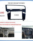 Car radio frame for VW Golf 7 MK7 2013, 10-inch stereo panel, wiring harness and Canbus decoder