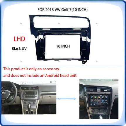 Cornice per autoradio per VW Golf 7 MK7 2013, pannello stereo da 10 pollici, cablaggio e decoder Canbus