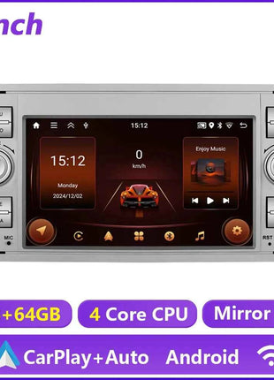 Hikity 2Din 7 "Car Radio for Transit Fiesta Focus Galaxy Mondeo Fusion Kuga C/S-Max Car Player Carplay/Auto GPS WIFI Touch display