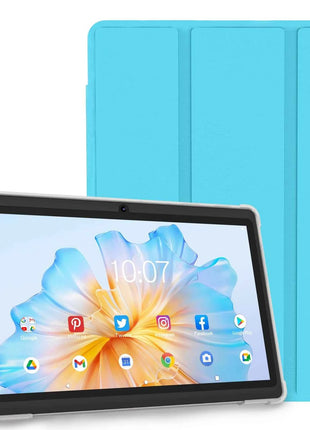 Pritom Tablet PC da 7 pollici, Android 13 Quad Core, 4 GB (2+2 GB virtuale) RAM 32 GB ROM, WiFi, doppia fotocamera, USB C, con custodia in pelle