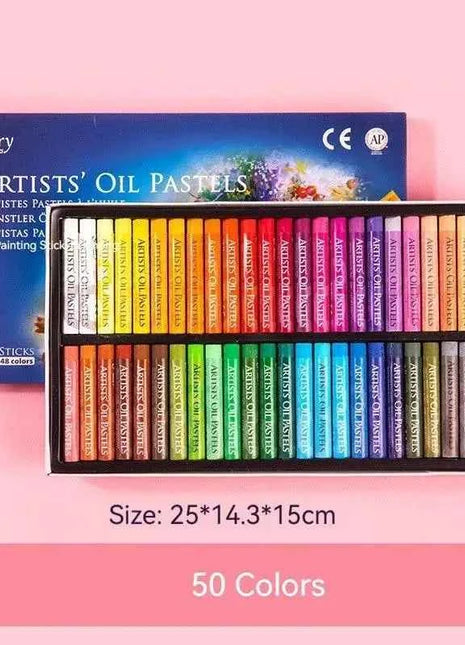Set Pastelli a Olio Morbidi 25/50 Colori per Bambini e Studenti d'Arte