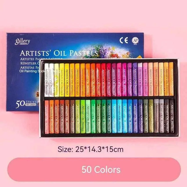 Set Pastelli a Olio Morbidi 25/50 Colori per Bambini e Studenti d'Arte