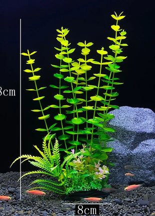 Artificial Aquarium Decor Plants Water Weeds Ornament Aquatic Fish Tank Simulation Grass Flower Decoration Accessories
