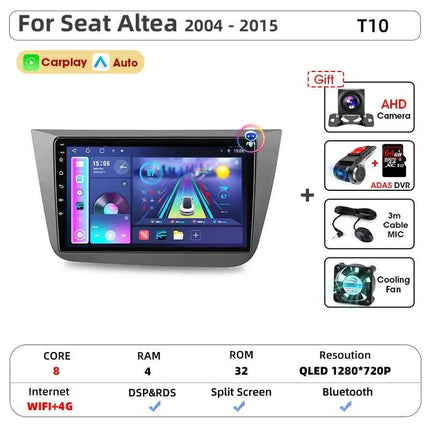 Srnubi IPS Screen Android All In One Car Radio for Seat Altea XL Toledo 3 2004 - 2015 Carplay GPS Stereo DVD Multimedia Player