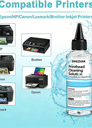 400mL Printhead Cleaning Kit for Epson HP Canon Brother, Universal Inkjet Printer Cleaner Solution, Liquid To Unclog Print Head
