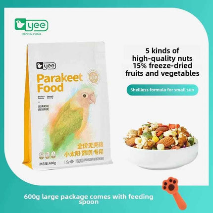 YEE Lovebird & Parrot Food - Nutrient-Rich Pellets with Canary Seeds & Dried Fruits | Diet for Sun Conure,Cockatiel&Small Birds