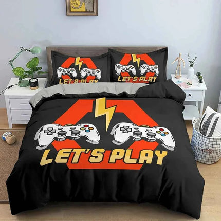 Gamepad Polyester Duvet Cover Set Colourful Button King Play Gamer Bedding Set Kids Teens Man Video Game for Child