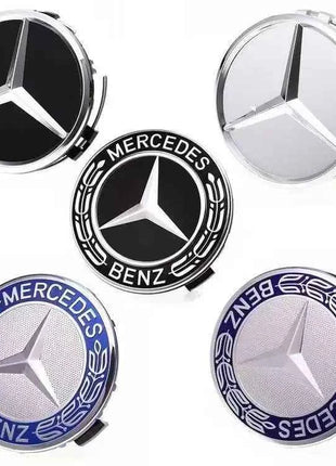 Set di 4 Coprimozzi da 75mm per Mercedes-Benz AMG W203 W206 W220 W205 W211 W212, Coperture per Cerchioni con Emblema Benz