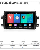 Srnubi Car Radio For Suzuki SX4 Cross 2006-2013 For Fiat Sedici Carplay Android Auto Radio Multimedia Player 4G Wifi GPS 2 Din