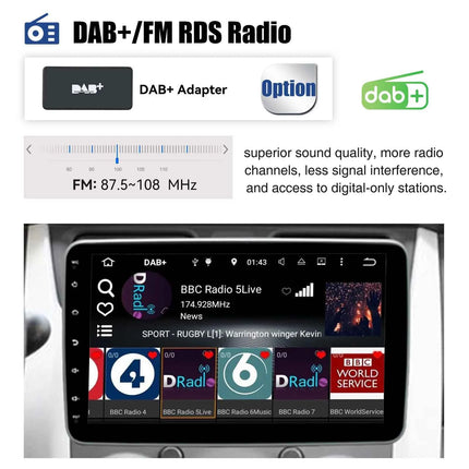 ESSGOO 10.1"Android14 4-64G 360°Rotatable Touchscreen 1 DIN Car Radio Wireless Carplay Bluetooth GPS Navi RDS WIFI MIC EQ FM SWC