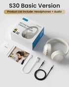 HAYLOU S30 Wireless Bluetooth 5.4 Headphones 43dB Adaptive Noise Cancelling Headsets 40mm Dynamic Driver 80H Playtime Earphones