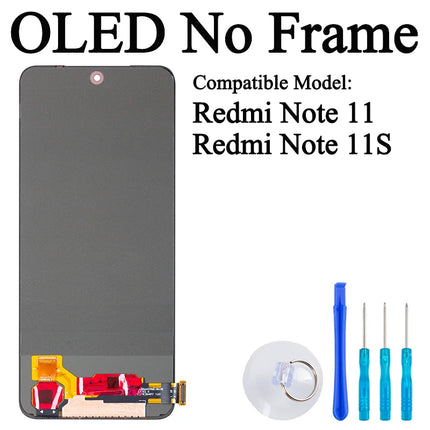 2201117 TG 2201117 SG Premium Lcd per Xiaomi Redmi Note 11 Display Touch Screen Digitizer Pannello di montaggio per Redmi Note 11S LCD