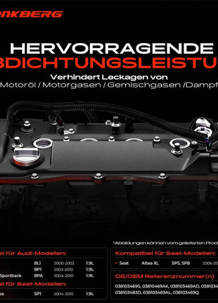 Coperchio Testata Cilindri Frankberg 1x per VW Golf 4 5 Bora Audi A3 8L Seat Leon Skoda 1.9L 038103469S 03810469AK