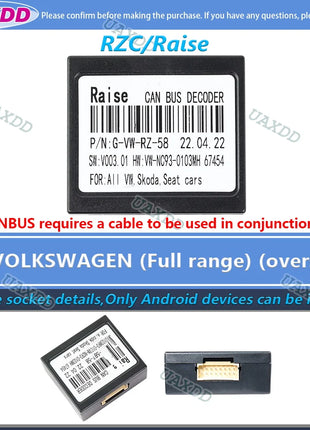 For VOLKSWAGEN 2 Din Car Golf Tour 7 6 Touareg PASSAT Tiguan Lamando POLO SCIROCCO Lavida Touran Sagitar BORA decoder canbus box