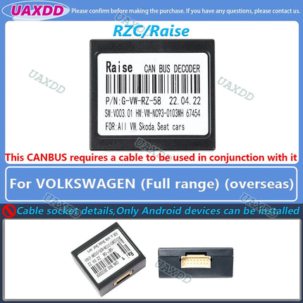 Per VOLKSWAGEN 2 Din Car Golf Tour 7 6 Touareg PASSAT Tiguan Lamando POLO SCIROCCO Lavida Touran Saqitar BORA decoder canbus box