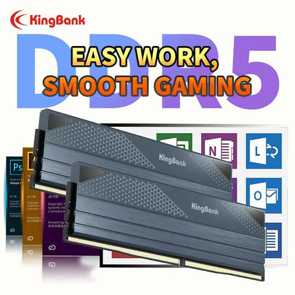 KingBank DDR5 Black SOARBLADE KFXB SERIES Memory 48GB (24GBx2) Set 8000 8400 MHz CL38 Dual Channel Kit High-Speed Computer RAM