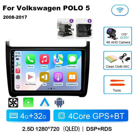 Android 15 For Volkswagen VW POLO 5 Sedan 2008 - 2023 Car Radio Navigation Multimedia Player Carplay Auto Stereo DSP WIFI+4G GPS