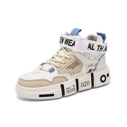 Scarpe da famiglia 2024 nuove scarpe sportive per bambini alte grandi bambini ragazzi fibbia casual scarpe da ballo blu resistenti all'usura antiscivolo