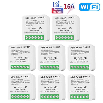 16A Tuya WiFi Smart Switch 2-way Control with Energy Monitor Switch Mini Smart Breaker Smart Life Control  Alexa Via Google Home