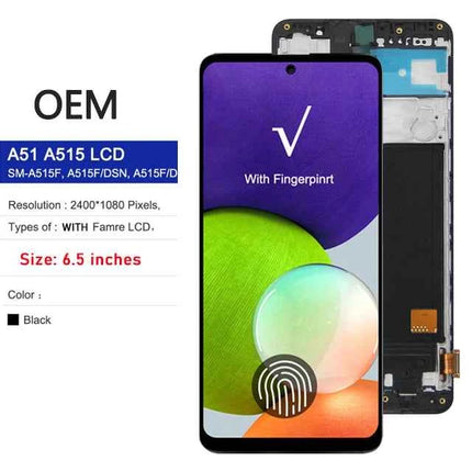New Tested Display For Samsung A51 LCD Touch Screen A515F Digitizer Assembly AMOLED For Samsung A51 LCD SM-A515F/DS Replacement