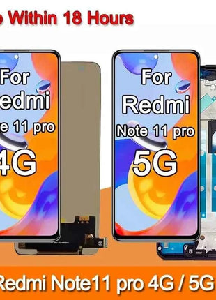 High Quality For Xiaomi Redmi Note 11 Pro LCD 2201116TG Touch Screen Digitizer with Frame For Redmi Note11Pro 5G 21091116I LCD