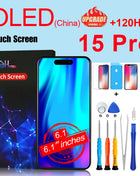 PINZHENG High Quality INCELL LCD OLED Screen for iPhone 14 Pro 15 Plus 13 Pro Max Display for iPhone Replacement with Tools