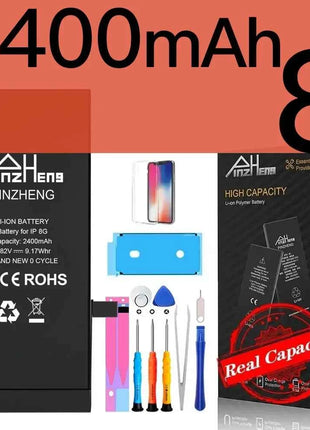 PINZHENG Real High Capacity Battery For iPhone 8 SE2020 6 6S 7 8Plus X Xs Max Xr Phone Replacement Batteries Warranty One Year