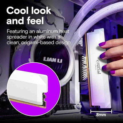 Crucial Pro DDR5 RAM 16GB/2x16GB, CL36 6000MHz, Overclocking Desktop Gaming Memory, Intel XMP 3.0 & AMD Expo Compatible, White